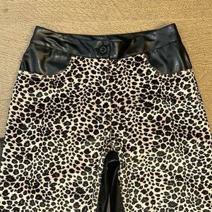 Faux leather and leopard pants